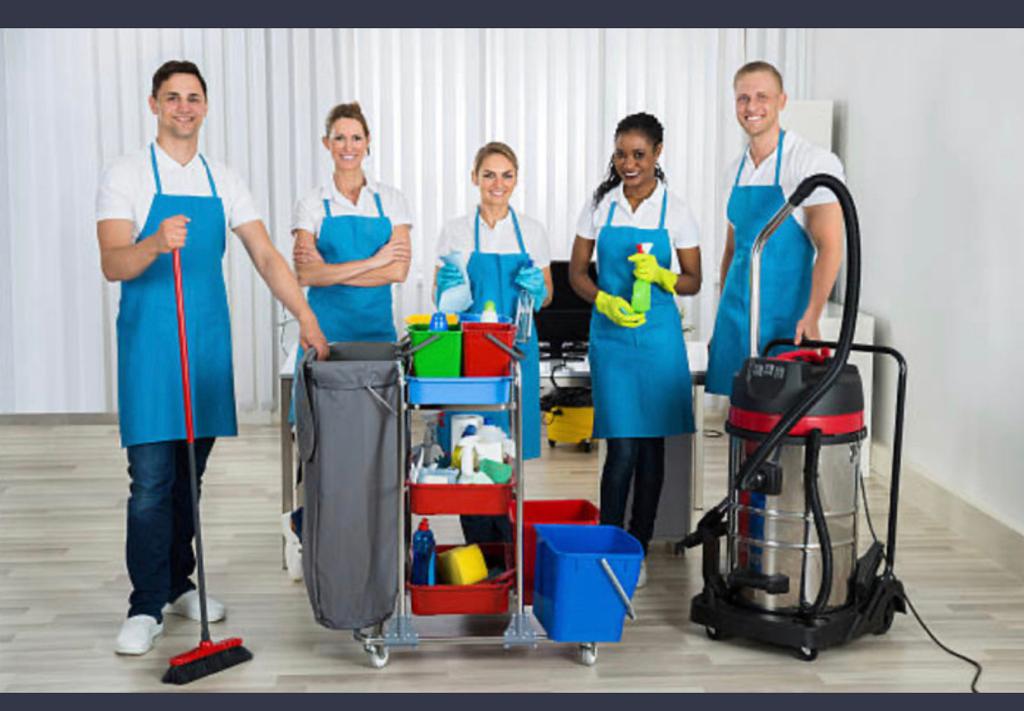 cleaners with their equipment